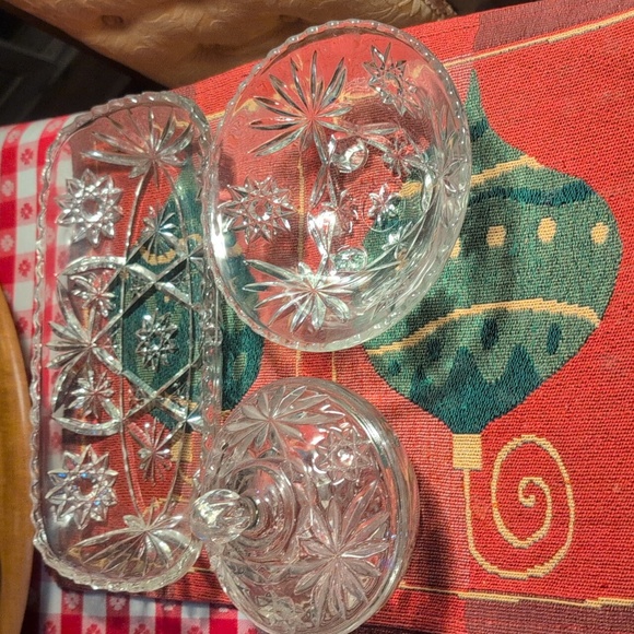 "3"Anchor Hocking Star of David  Cut Glass Serving Piece's - Picture 6 of 6